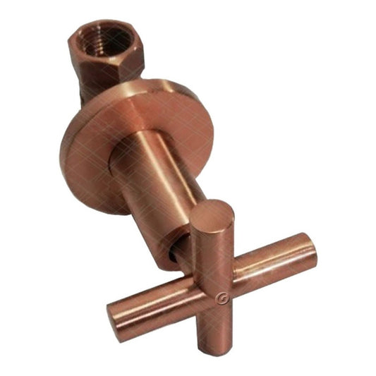 Registro Tipo Cruceta Para Ducha En Cobre Natural