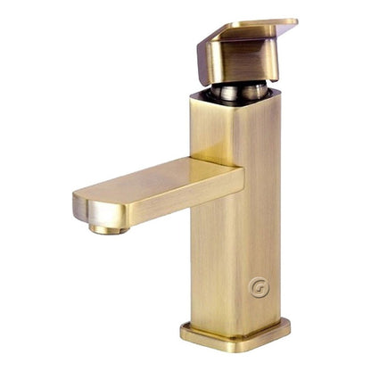 Mezclador Lavamanos Bajo Cuadrado Acabado Bronce