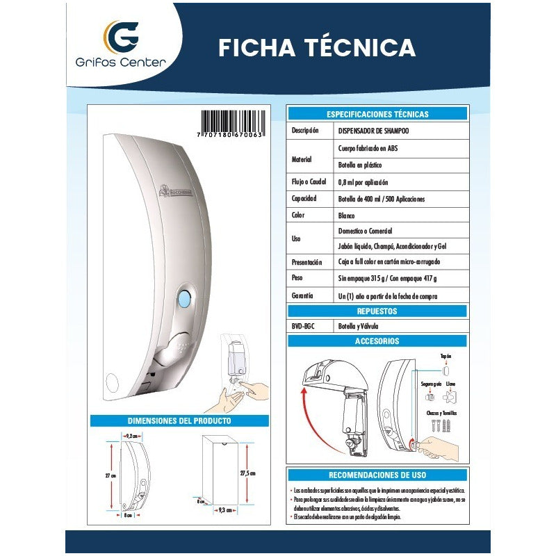 Dispensador De Jabon Banco