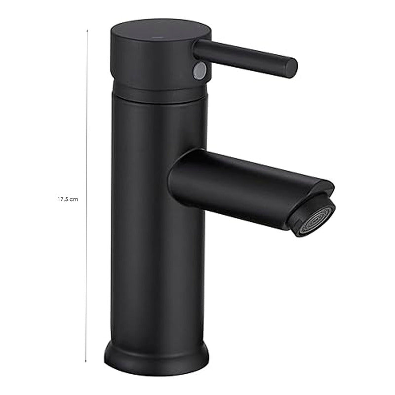 Griferia Lavamanos Monocontrol Negro Mate Lujo Poste Baja