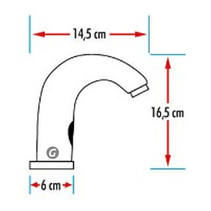 Llave Lavamanos Satinada Cuello Curvo Con Sensor En Bronce