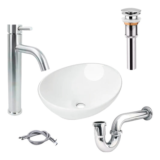 Combo Lavamanos Canoa+griferia Monocontrol+push+sifon Gf12