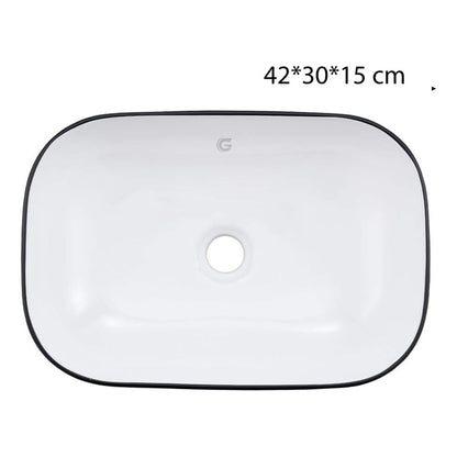 Lavamanos Rectangular Porcelana Negro/blanco