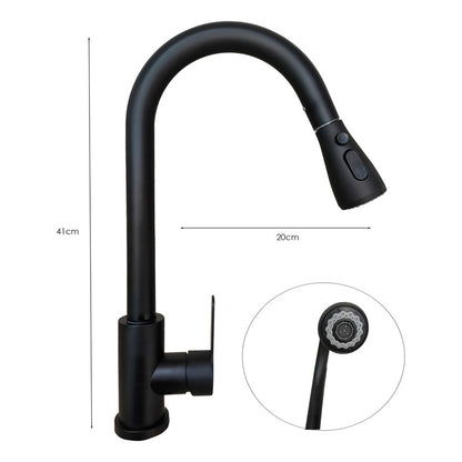 Griferia Lavaplatos Monocontrol Extraible Alto Negro