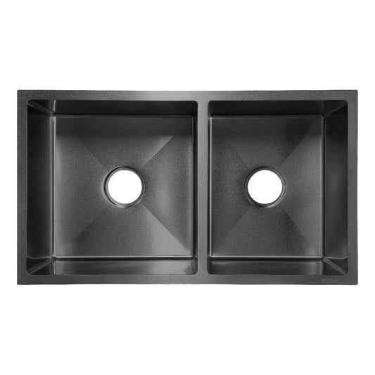 Lavaplatos De Acero Negro Doble Pozo Vintage 78*45cm