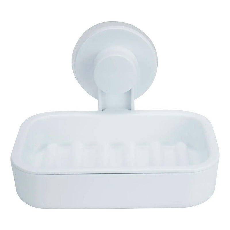 Jabonera Para Baño Con Ventosa Blanco