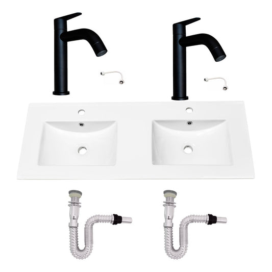 Kit Placa Doble Lavam.121*46.5cm+griferia Ag.fria+push Flex9