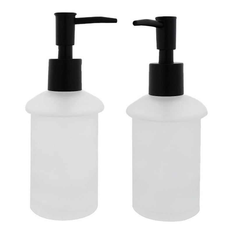 Dispensador De Jabón Liquido Vidrio Tapa Negra