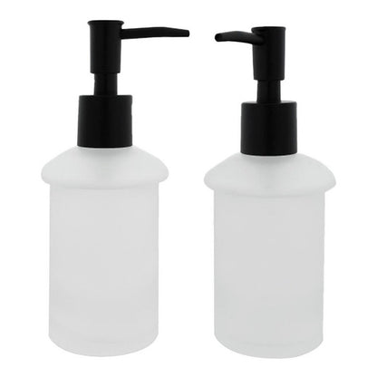 Dispensador De Jabón Liquido Vidrio Tapa Negra