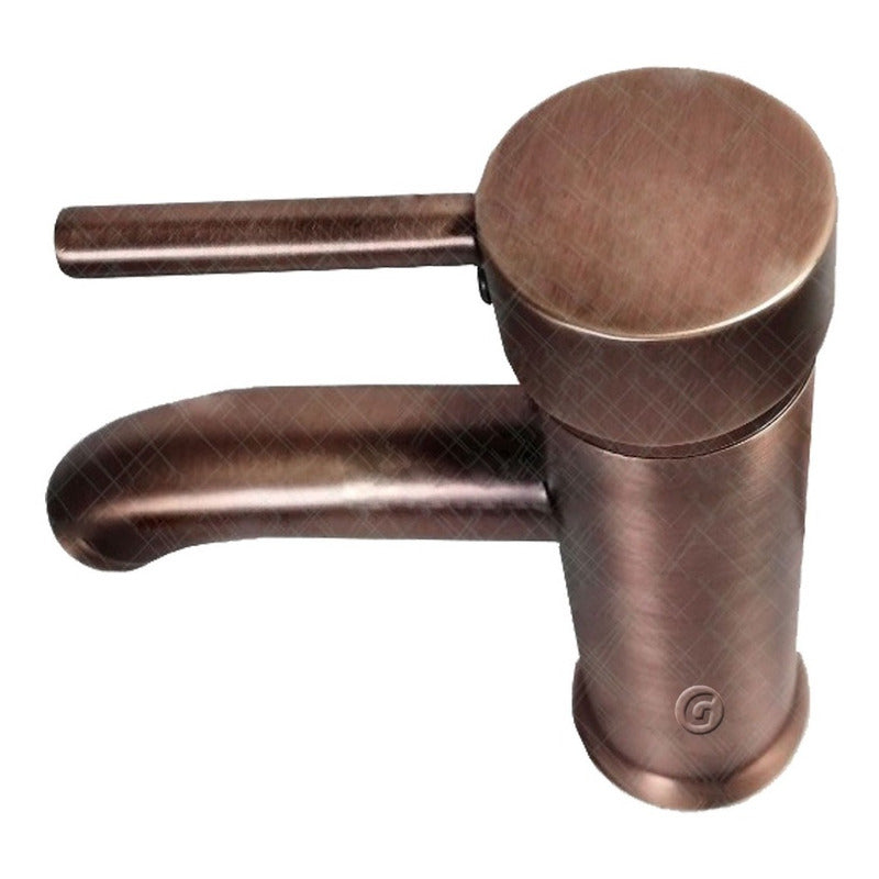 Griferia Tubular Baja Cuello Curvo Vintage Cobre Antiguo