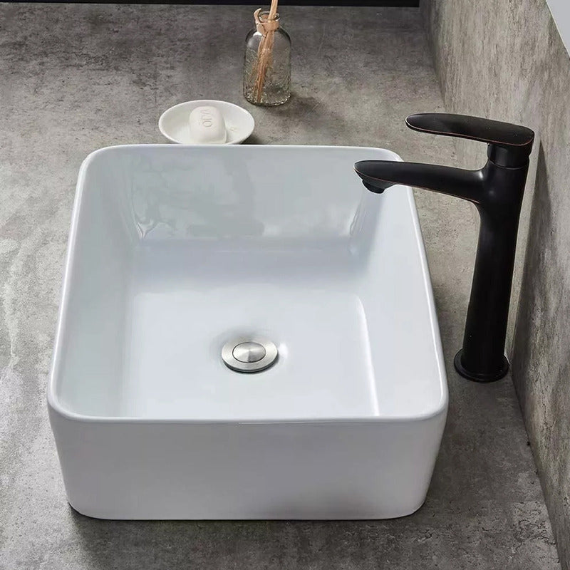 Lavamanos Rectangular De Sobreponer Blanco 48*37cm