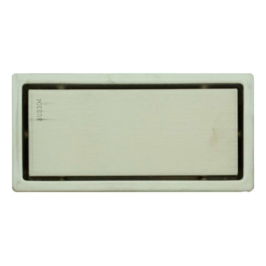 Rejilla De Piso Invisible Plateada Acero Inox. 20x10cm