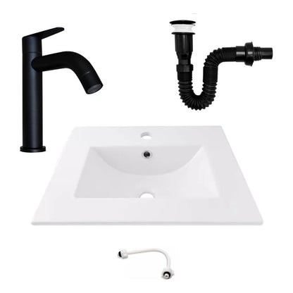 Kit Placa Lavamanos 51*46,5cm+griferia Agua Fria+push Negro2