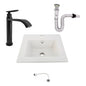 Kit Placa Lavamanos 41cm+griferia Agua Fria+push Flexible 2