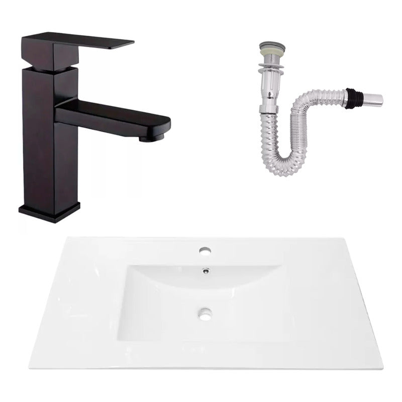 Kit Placa Lavaman.91*46.5cm+griferia Monocontrol+push Flex28