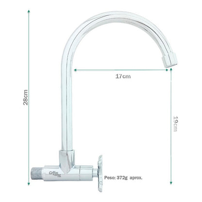 Grifería Lavaplatos De Pared Agua Fría De Pared Trébol