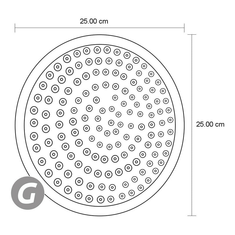 Ducha Con Tubo De 40cm Cobre Acabado Niquel 25cm