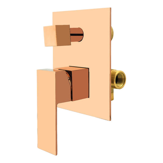 Monocontrol Ducha Cuadrado 2 Salidas Rose Gold