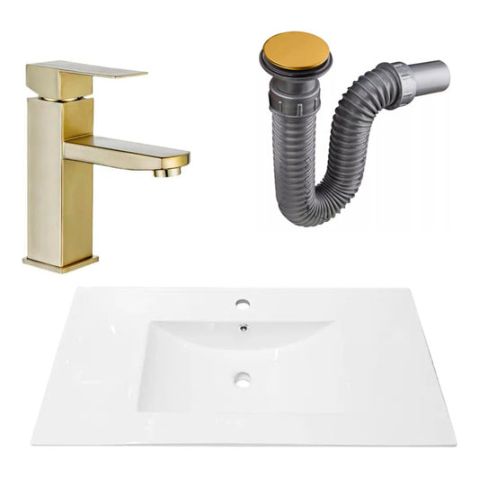 Combo Placa Lavamanos 91*46,5cm+grifo Monocontrol+push Oro1