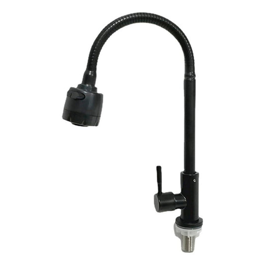 Grifería Llave Lavaplatos Agua Fría Flex Metal Negro Mate