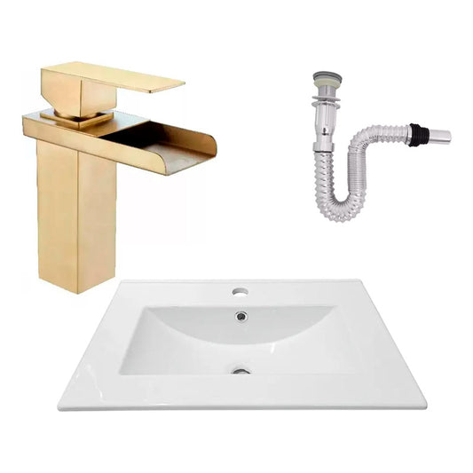 Kit Placa Lavamanos 61*40cm+griferia Monocontrol+push Flex10