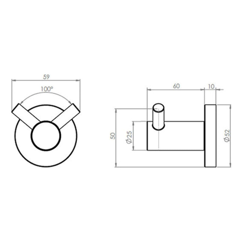 Percha Doble - Toallero Para Baño Benton En Acero Inoxidable