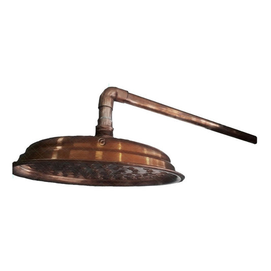 Ducha En Cobre 14cm Con Tubo Vintage
