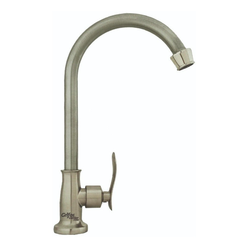 Grifería Lavaplatos Agua Fría Cuello Ganso Satin