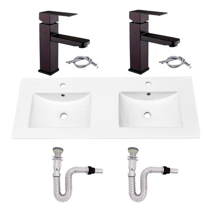 Kit Placa Doble Lavam.121*46.5cm+griferia Monoc+push Flex28