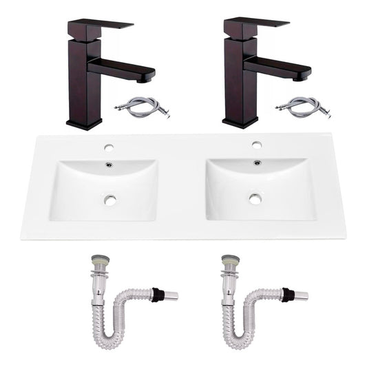 Kit Placa Doble Lavam.121*46.5cm+griferia Monoc+push Flex28