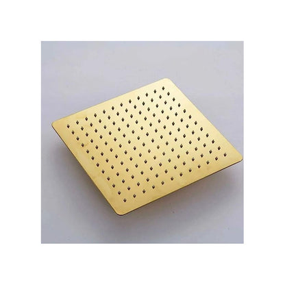 Ducha - Regadera De Metal Cuadrada Oro De 20 Cm (sin Tubo)