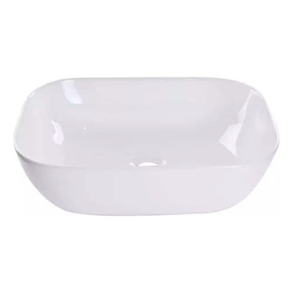 Lavamanos Sobreponer Rectangular En Porcelana Blanco.