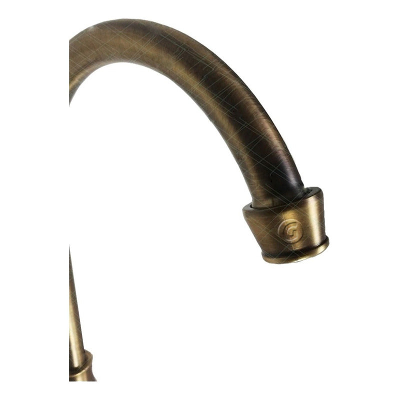 Griferia Lavaplatos Cuello Cisne Bronce Antiguo