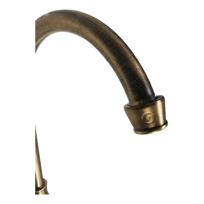Griferia Lavaplatos Cuello Cisne Bronce Antiguo