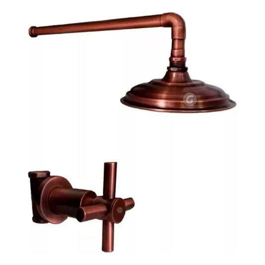Ducha  Cobre Antiguo 14cm Y Registro De Ducha-  Vitage