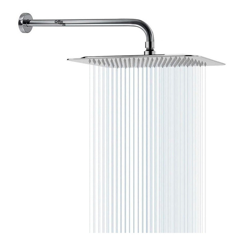 Regadera Ducha Acero Inoxidable Cuadrada 15cm -incluye Tubo