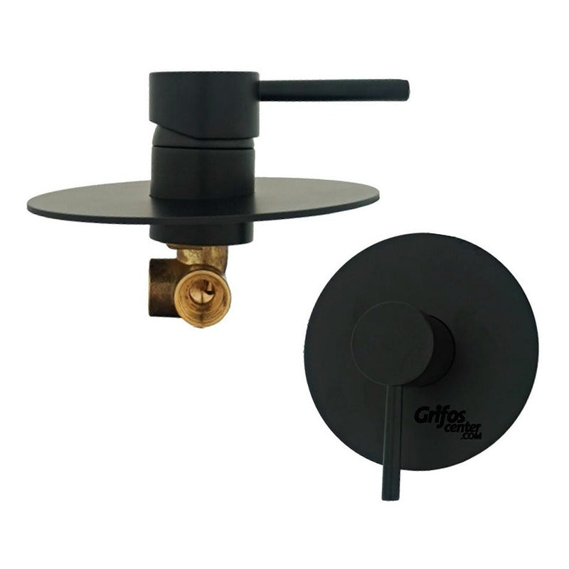 Mezclador De Ducha Monocontrol Redondo Negro