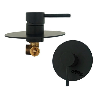 Mezclador De Ducha Monocontrol Redondo Negro