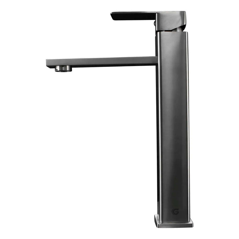 Grifería Alta Lavamanos Satinada En Acero