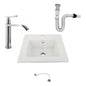 Kit Placa Lavamanos 41cm+griferia Agua Fria+push Flexible 1
