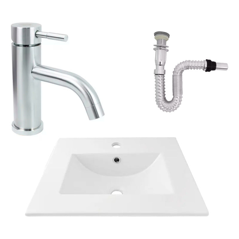 Kit Placa Lavamanos 51*40cm+griferia Monocontrol+push Flex30