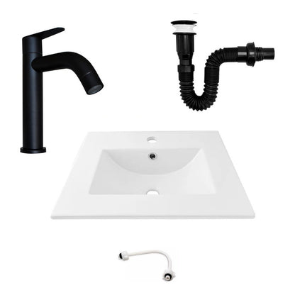 Kit Placa Lavamanos 51*40cm+griferia Agua Fria+push Negro2