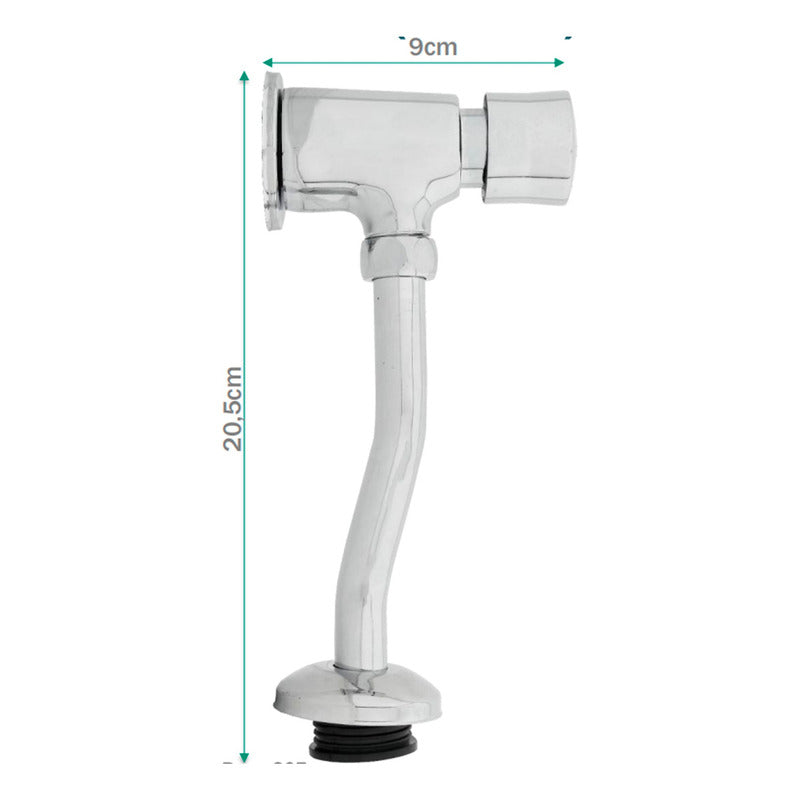 Llave Push Orinal Pequeño Metálica Ahorradora De Agua Inst.