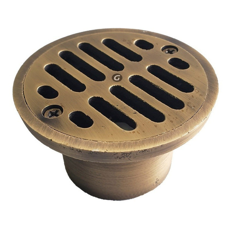 Rejilla Sifón De Piso De 3x2 Cobre Antiguo Vitage