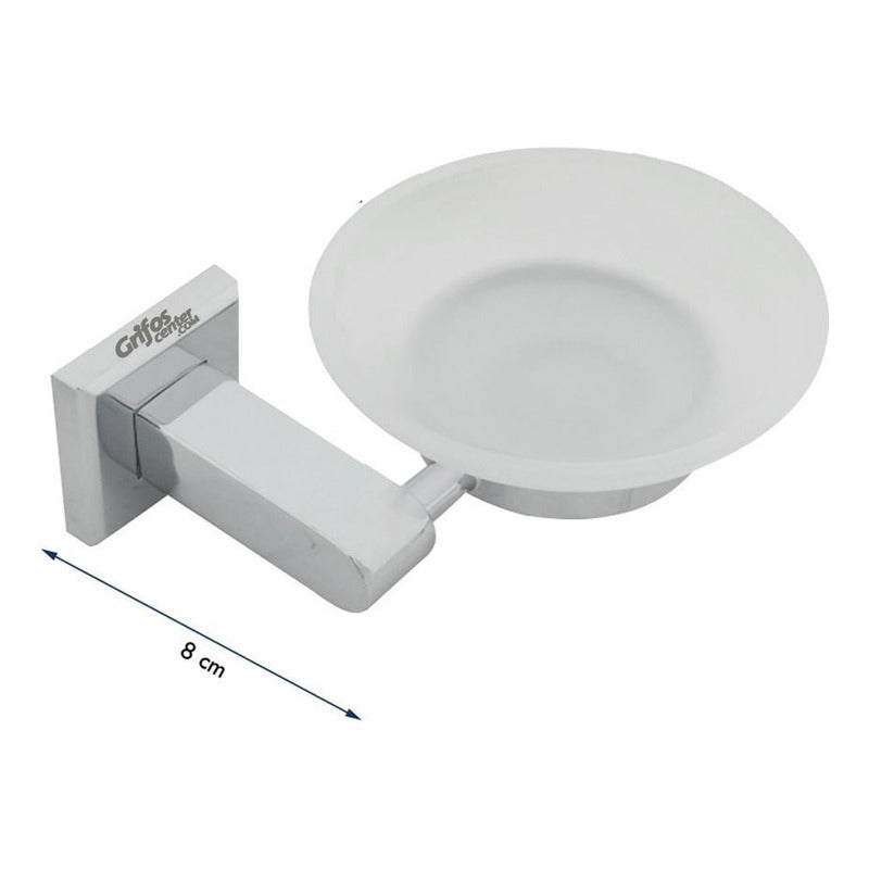 Jabonera Para Baño Base Cuadrada Zamak
