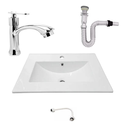 Kit Placa Lavam. 61*46.5cm+griferia Agua Fria+push Flex.16