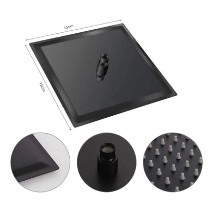 Kit Ducha 15cm + Grifería  Alta + Monocontrol Negro Mate