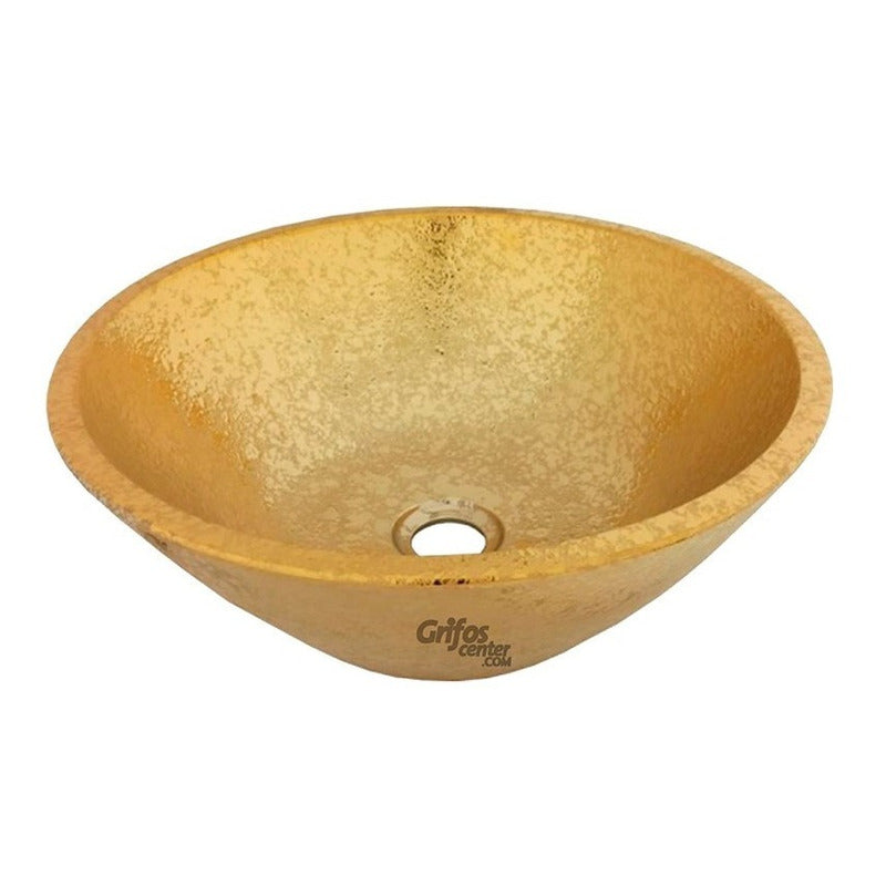 Lavamanos Redondo Dorado Conico