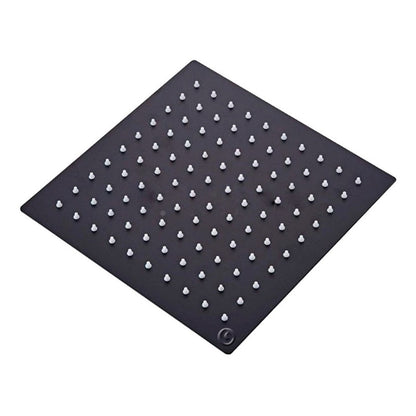 Ducha Con Tubo A Techo Color Negro 20x20 Cm