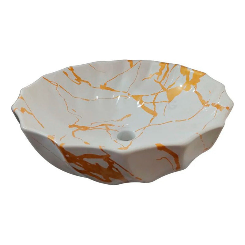 Lavamanos Tipo Concha En Porcelana Blanco 460x460x170mm